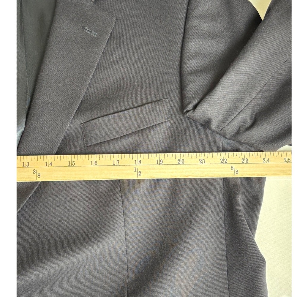 VTG Botany 500 Mens Navy Blue Wool Blazer Sport Coat Gold Buttons 46 Long - Picture 8 of 14